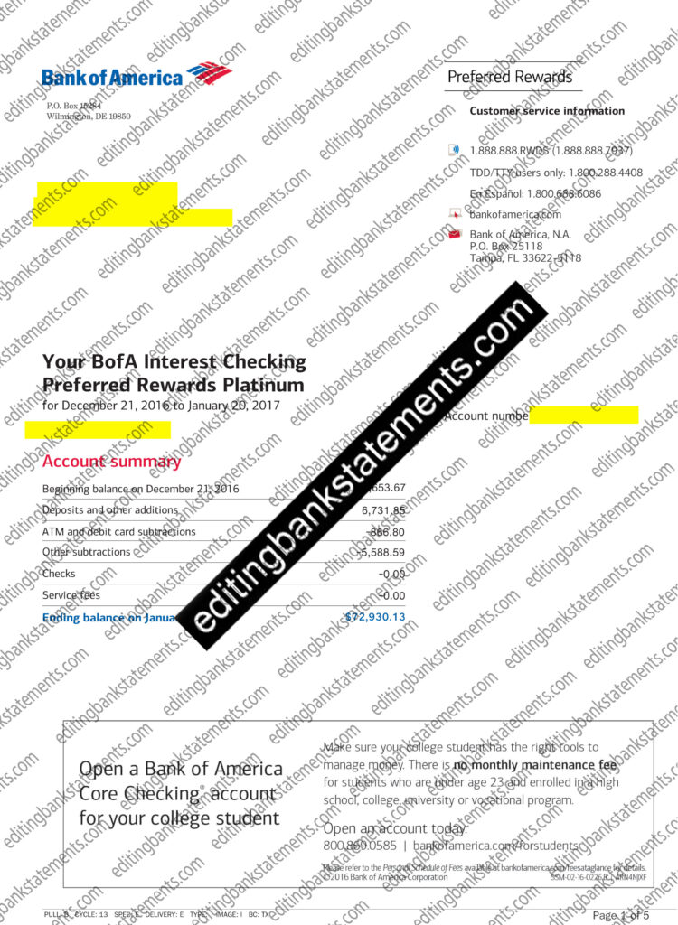 eStatement Bank Sample