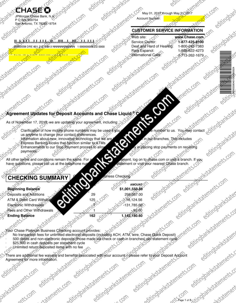 May Bank Statement Sample